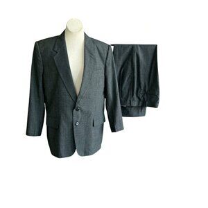 Men's Vintage Dark Gray Suit Pleated Pants Size 42/36 Worthington